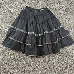 Vintage Cacharel Paris Womens Sz 6 Knee Length A Line Dress Black Ruffled